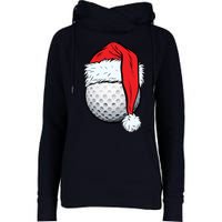 Christmas Golf Ball Santa Hat Funny Sport Xmas Womens Funnel Neck Pullover Hood