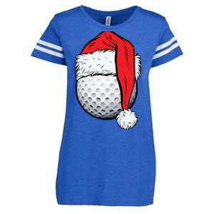 Christmas Golf Ball Santa Hat Funny Sport Xmas Enza Ladies Jersey Football T-Shirt