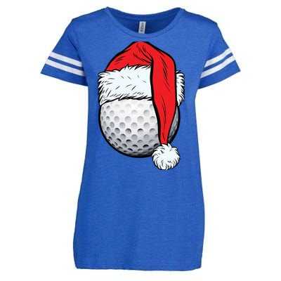 Christmas Golf Ball Santa Hat Funny Sport Xmas Enza Ladies Jersey Football T-Shirt