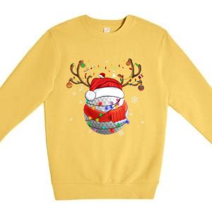 Christmas Golf Ball Santa Hat Funny Xmas Pajama Matching Cool Gift Premium Crewneck Sweatshirt