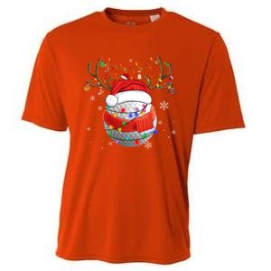 Christmas Golf Ball Santa Hat Funny Xmas Pajama Matching Cool Gift Cooling Performance Crew T-Shirt