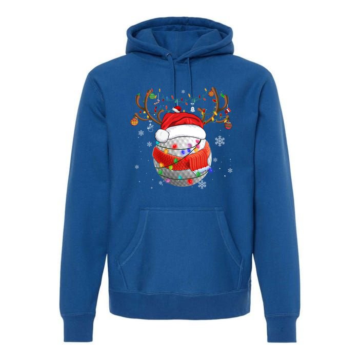 Christmas Golf Ball Santa Hat Funny Xmas Pajama Matching Cool Gift Premium Hoodie