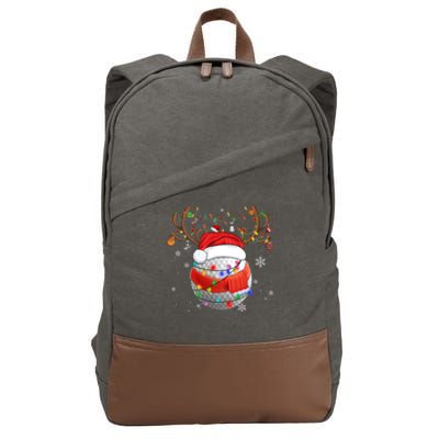 Christmas Golf Ball Santa Hat Funny Xmas Pajama Matching Cool Gift Cotton Canvas Backpack