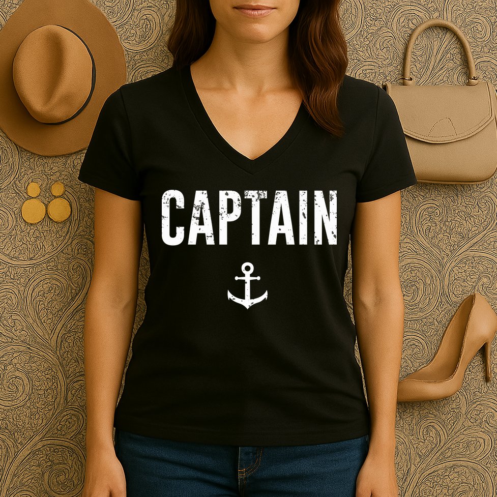 Captain Gift Boat Owner Novelty Gift Women's V-Neck T-Shirt