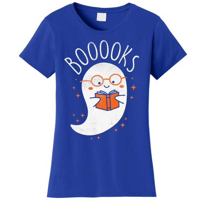 Cute Ghost Book Reading Halloween Teacher Top Women's T-Shirt