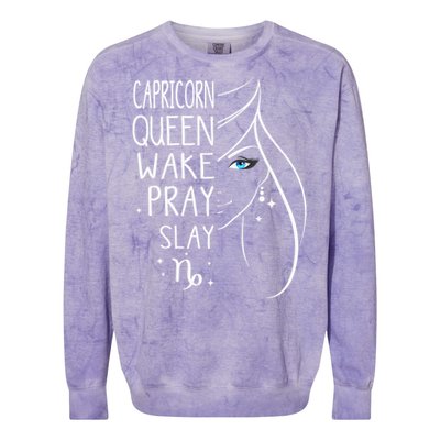 Capricorn Girls Black Queen Best January Birthday Gift Colorblast Crewneck Sweatshirt