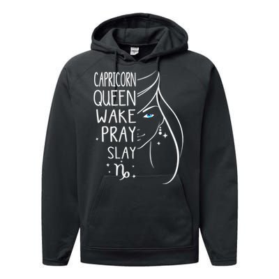 Capricorn Girls Black Queen Best January Birthday Gift Performance Fleece Hoodie