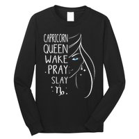 Capricorn Girls Black Queen Best January Birthday Gift Long Sleeve Shirt