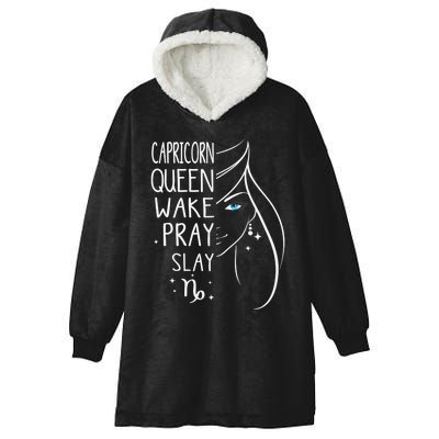 Capricorn Girls Black Queen Best January Birthday Gift Hooded Wearable Blanket