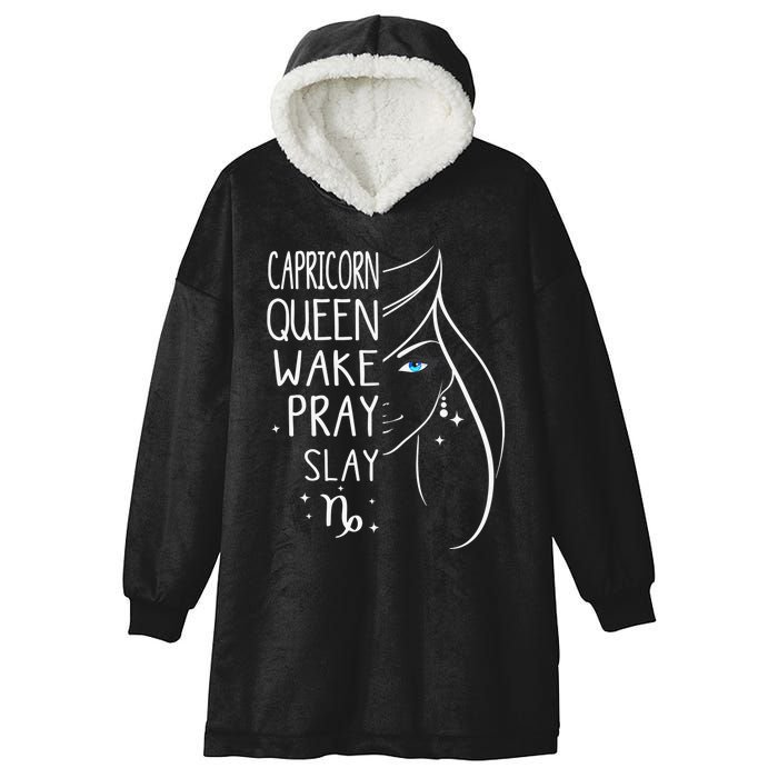 Capricorn Girls Black Queen Best January Birthday Gift Hooded Wearable Blanket