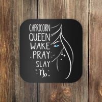 Capricorn Girls Black Queen Best January Birthday Gift Coaster