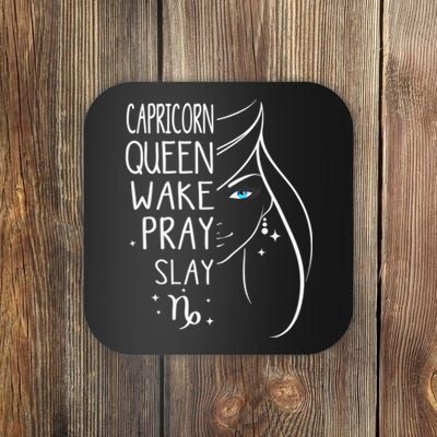 Capricorn Girls Black Queen Best January Birthday Gift Coaster