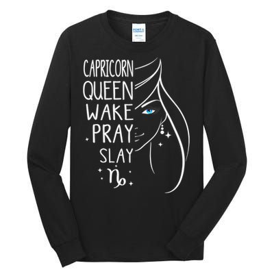 Capricorn Girls Black Queen Best January Birthday Gift Tall Long Sleeve T-Shirt