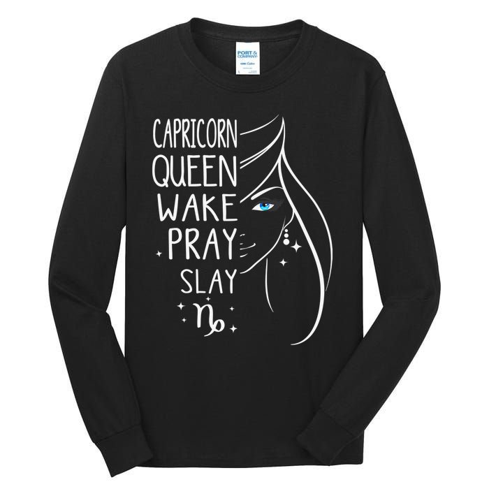 Capricorn Girls Black Queen Best January Birthday Gift Tall Long Sleeve T-Shirt