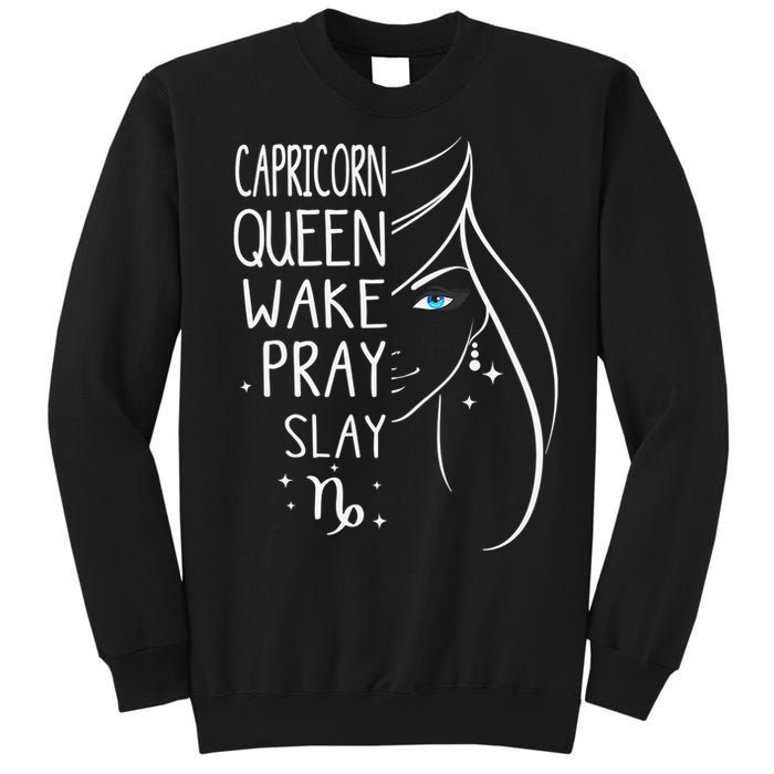 Capricorn Girls Black Queen Best January Birthday Gift Tall Sweatshirt