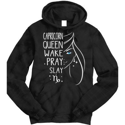 Capricorn Girls Black Queen Best January Birthday Gift Tie Dye Hoodie