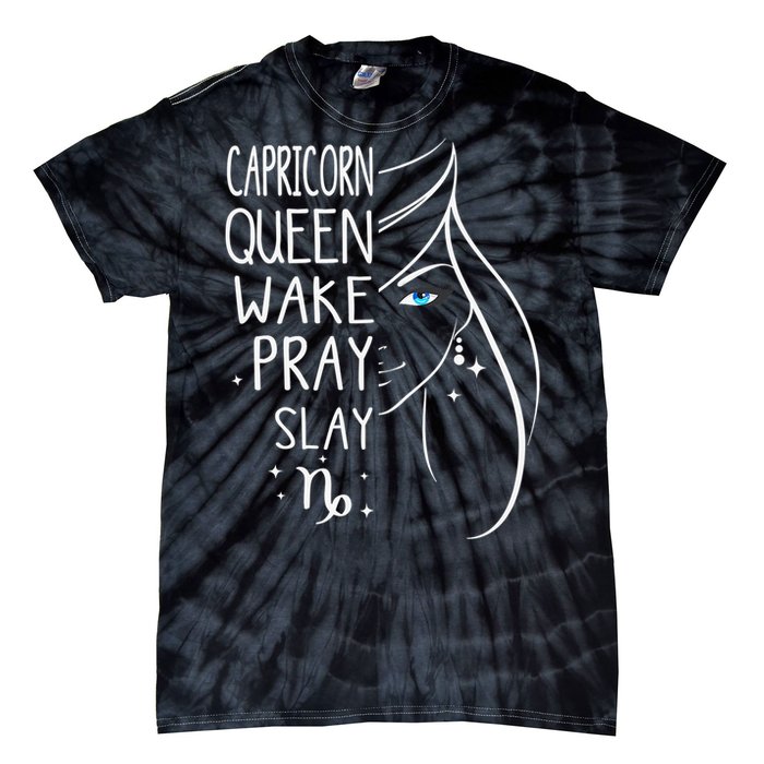 Capricorn Girls Black Queen Best January Birthday Gift Tie-Dye T-Shirt