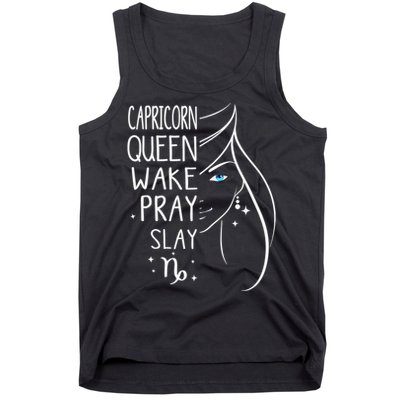 Capricorn Girls Black Queen Best January Birthday Gift Tank Top