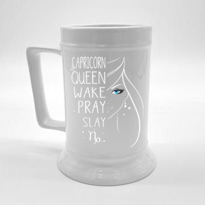 Capricorn Girls Black Queen Best January Birthday Gift Beer Stein