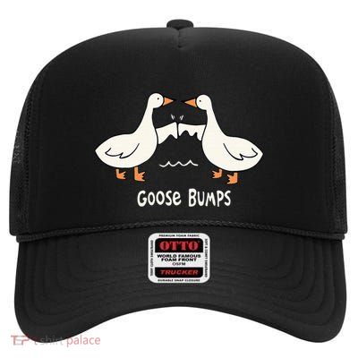 Cute Goose Bumps Funny Animal Pun Lover High Crown Mesh Back Trucker Hat