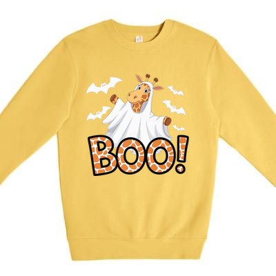 Cute Giraffe Boo Halloween Costume Zoo Lover Happy Halloween Custome Premium Crewneck Sweatshirt