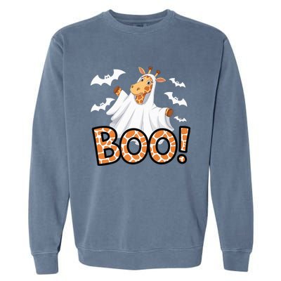 Cute Giraffe Boo Halloween Costume Zoo Lover Happy Halloween Custome Garment-Dyed Sweatshirt