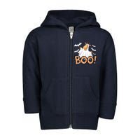 Cute Giraffe Boo Halloween Costume Zoo Lover Happy Halloween Custome Toddler Zip Fleece Hoodie