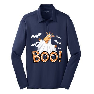 Cute Giraffe Boo Halloween Costume Zoo Lover Happy Halloween Custome Silk Touch Performance Long Sleeve Polo