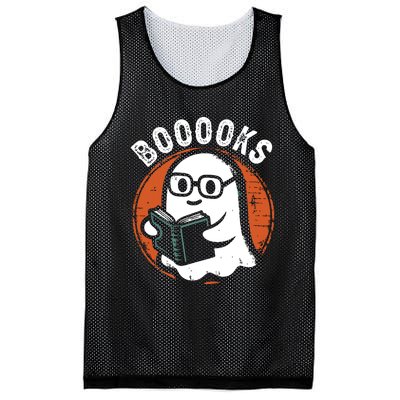 Cute Ghost Book Reading Books Lover Retro Halloween Teacher Mesh Reversible Basketball Jersey Tank