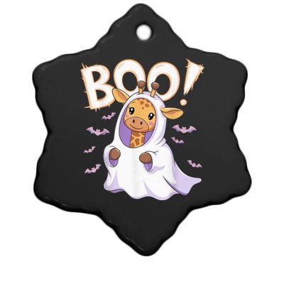 Cute Giraffe Boo Halloween Costume Zoo Lover Happy Halloween Ceramic Star Ornament