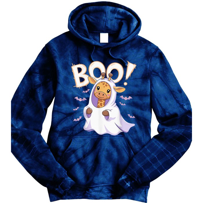 Cute Giraffe Boo Halloween Costume Zoo Lover Happy Halloween Tie Dye Hoodie