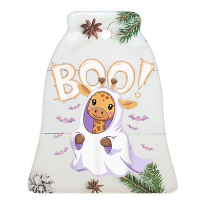 Cute Giraffe Boo Halloween Costume Zoo Lover Happy Halloween Ceramic Bell Ornament