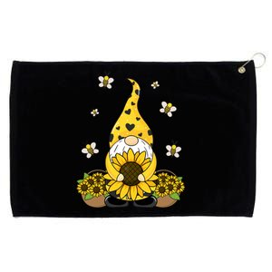 Cute Gnome Bee Summer Gnome Giant Sunflower Gnome Gift Funny Gift Grommeted Golf Towel