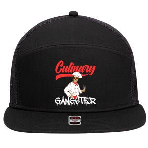 Culinary Gangster Bone Skull Swag Dope Collection Funny Gift 7 Panel Mesh Trucker Snapback Hat