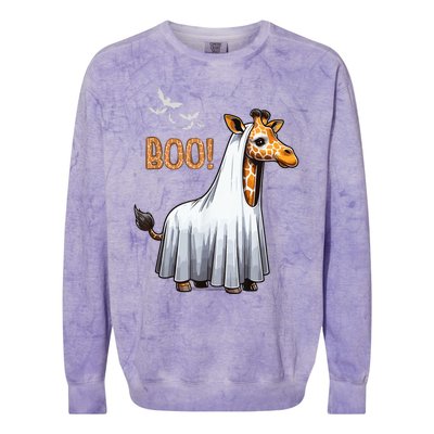 Cute Giraffe Boo Halloween Costume Zoo Lover Colorblast Crewneck Sweatshirt