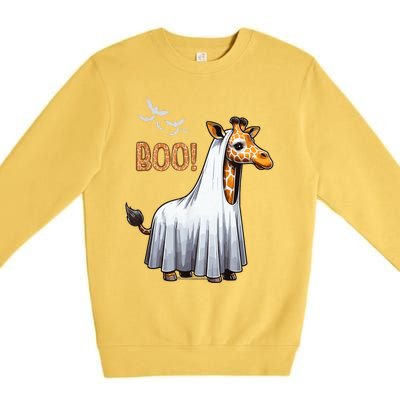 Cute Giraffe Boo Halloween Costume Zoo Lover Premium Crewneck Sweatshirt