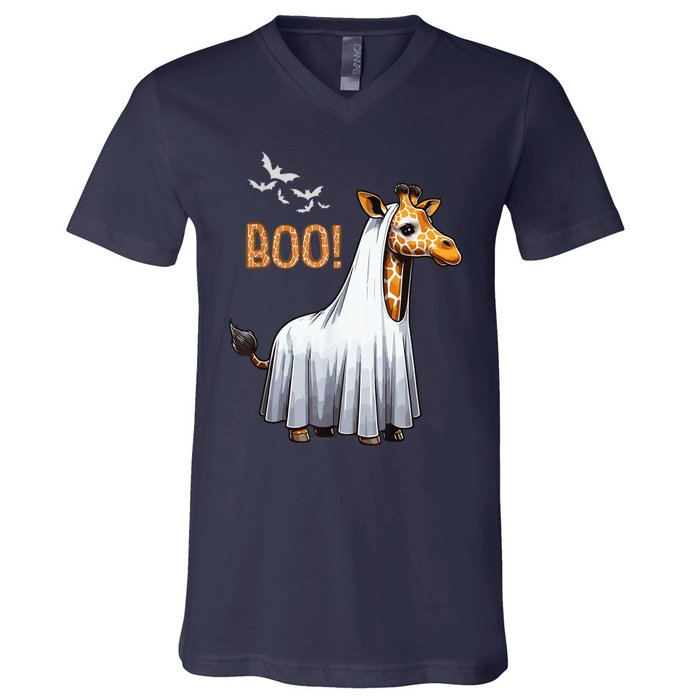 Cute Giraffe Boo Halloween Costume Zoo Lover V-Neck T-Shirt