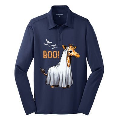 Cute Giraffe Boo Halloween Costume Zoo Lover Silk Touch Performance Long Sleeve Polo