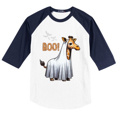 Cute Giraffe Boo Halloween Costume Zoo Lover Baseball Sleeve Shirt