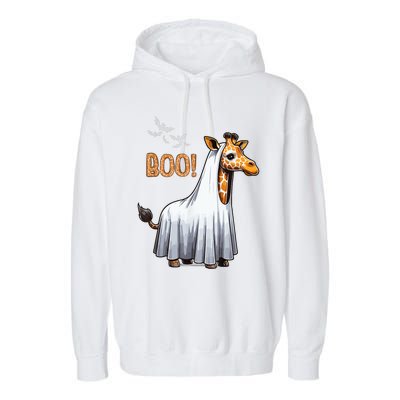 Cute Giraffe Boo Halloween Costume Zoo Lover Garment-Dyed Fleece Hoodie