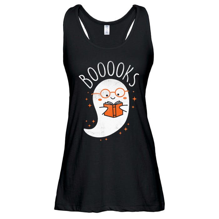 Cute Ghost Book Reading Halloween Teacher Top Ladies Essential Flowy Tank