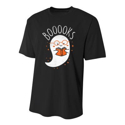 Cute Ghost Book Reading Halloween Teacher Top Youth Performance Sprint T-Shirt