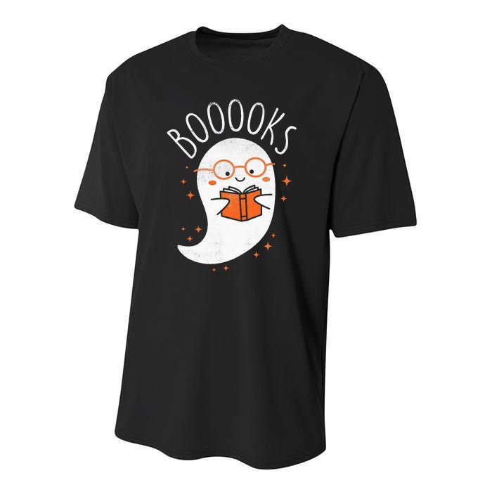 Cute Ghost Book Reading Halloween Teacher Top Youth Performance Sprint T-Shirt