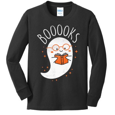 Cute Ghost Book Reading Halloween Teacher Top Kids Long Sleeve Shirt