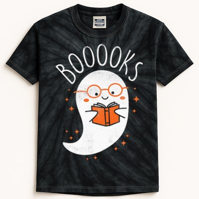 Cute Ghost Book Reading Halloween Teacher Top Kids Tie-Dye T-Shirt