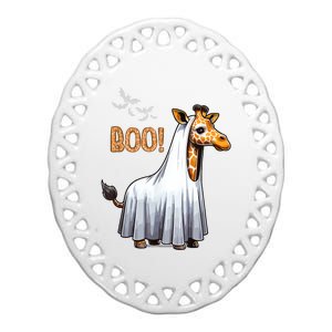 Cute Giraffe Boo Halloween Costume Zoo Lover Ceramic Oval Ornament