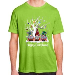 Cute Gnome Buffalo Plaid Christmas Tree Light Ugly Santa Hat Cute Gift Adult ChromaSoft Performance T-Shirt