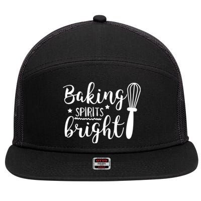 Christmas Gift Baking Spirits Bright Cute Christmas Funny Gift 7 Panel Mesh Trucker Snapback Hat