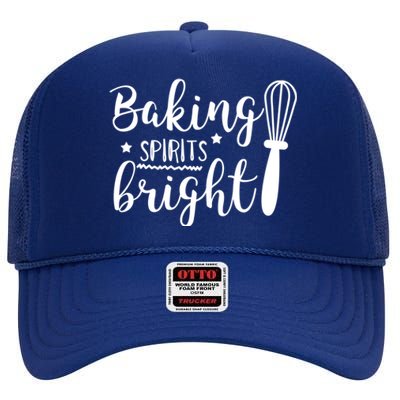 Christmas Gift Baking Spirits Bright Cute Christmas Funny Gift High Crown Mesh Back Trucker Hat