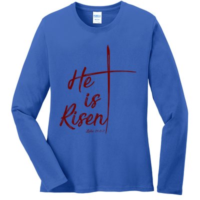 Christian Gift Bible Verse Inspirational Gift He Is Risen Cool Gift Ladies Long Sleeve Shirt